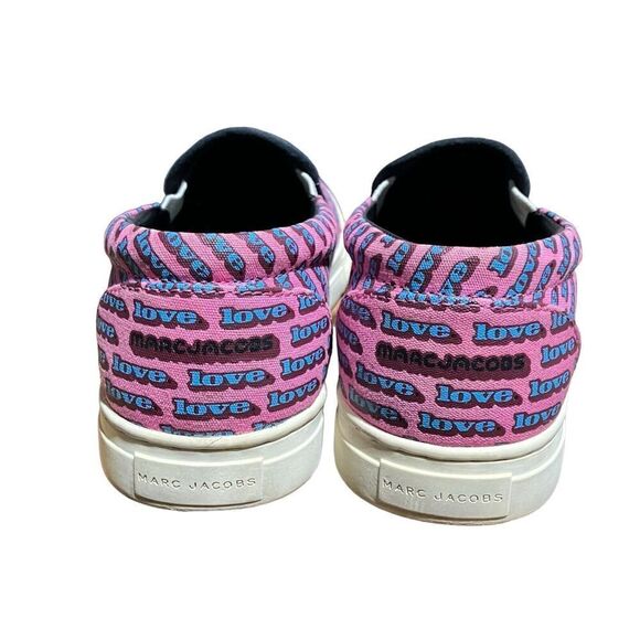Marc Jacobs Sneakers Womens 5 Pink Love Mercer Blue Slip On Platform 35 EU - Picture 8 of 9